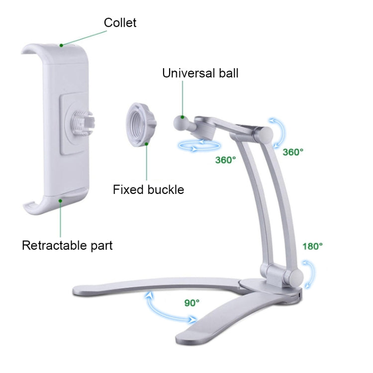 PB-41E Desktop Phone Tablet Lazy Folding Stand(Silver) - Lazy Bracket by buy2fix | Online Shopping UK | buy2fix