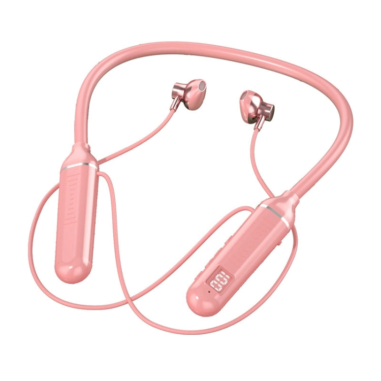 YD-36 Wireless Bluetooth Neck-mounted Earphone with Digital Display Function(Pink) - Neck-mounted Earphone by buy2fix | Online Shopping UK | buy2fix