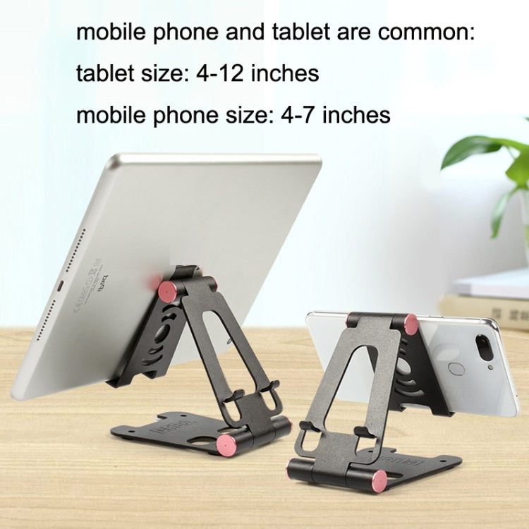 XY-02 Folding Live Aluminum Alloy Desktop Tablet Computer Mobile Phone Bracket(Blue) - Desktop Holder by buy2fix | Online Shopping UK | buy2fix