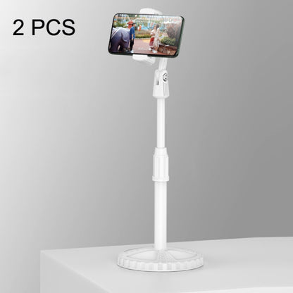 2 PCS Multifunctional Live Telescopic Mobile Phone Desktop Bracket(Ivory White) - Consumer Electronics by buy2fix | Online Shopping UK | buy2fix