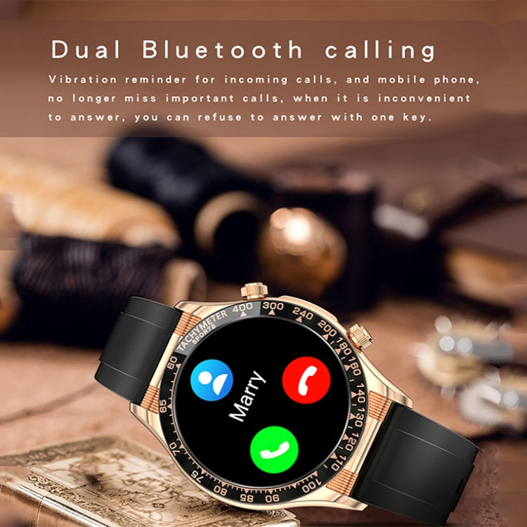 LOANIY E18 Pro Smart Bluetooth Calling Watch with NFC Function, Color: Gold Leather - Smart Wear by LOANIY | Online Shopping UK | buy2fix