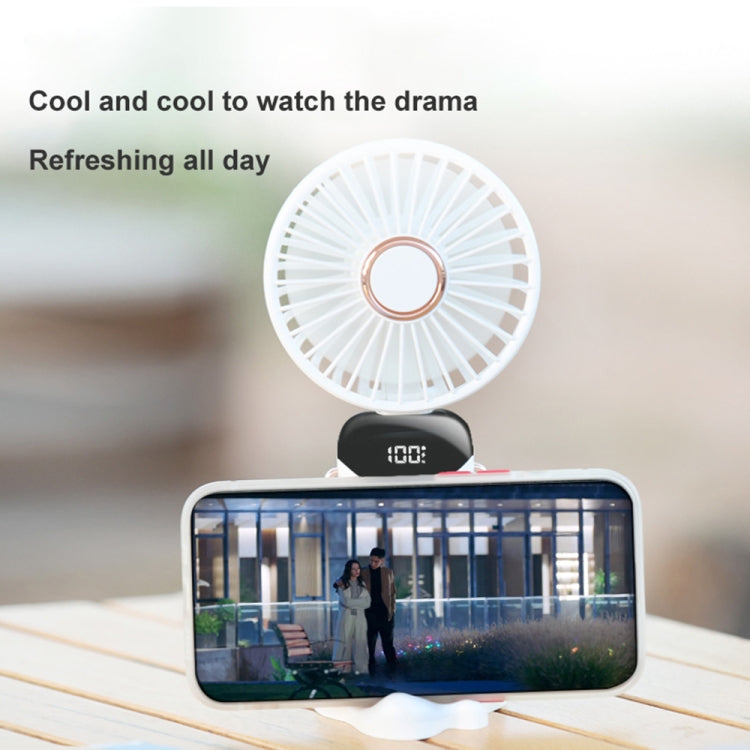 USB Handheld Digital Display Folding Aromatherapy Fan, Battery Capacity: 4000mAh(N15 Dark Green) - Consumer Electronics by buy2fix | Online Shopping UK | buy2fix