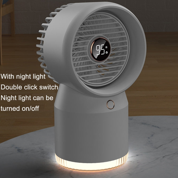 Spray Humidified LED Digital Display Office Home Fan, Style: 3600mAh Rechargeable(White) - Consumer Electronics by buy2fix | Online Shopping UK | buy2fix
