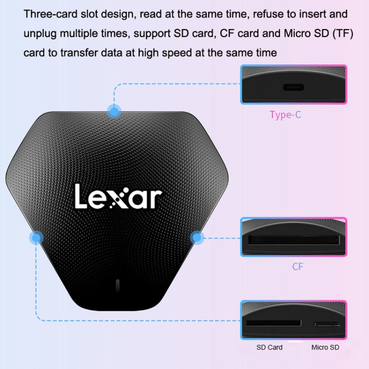 Lexar LRWR500 3 In 1 TF Card SD Card CF Card Multi-Function USB3.1 Card Reader(Black) -  by Lexar | Online Shopping UK | buy2fix