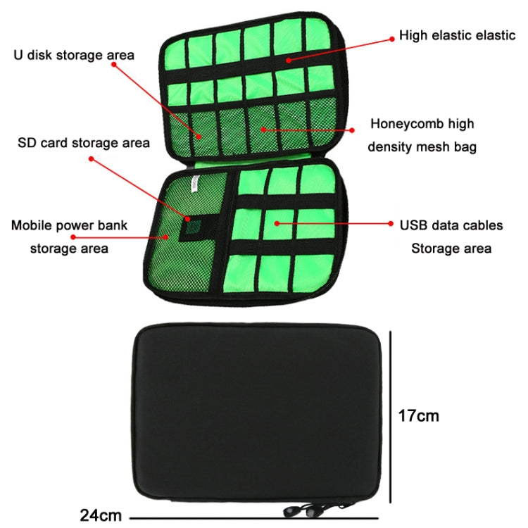 Multifunctional Portable Mobile Phone Digital Accessories U Disk Storage Bag, Color: Peacock Green - Other by buy2fix | Online Shopping UK | buy2fix