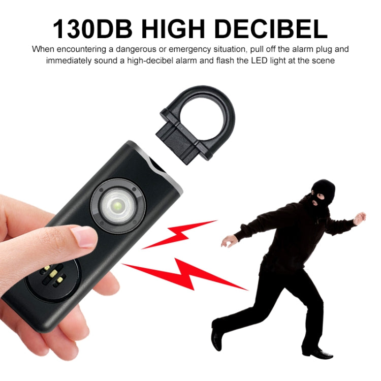 Anti-wolf Alarm Rechargeable Female Student Self-defense Keychain(Black) - Security by buy2fix | Online Shopping UK | buy2fix
