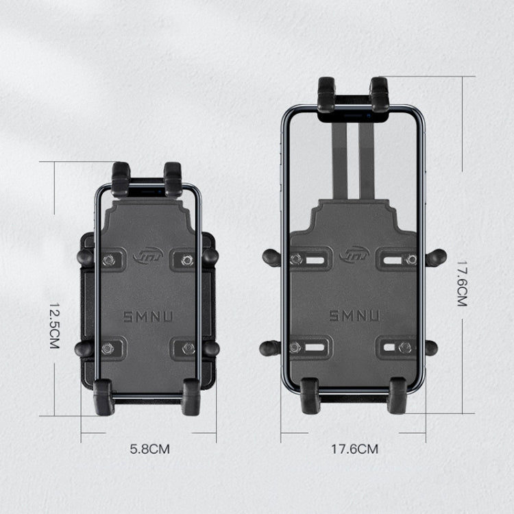 SMNU SM008 Motorcycle Aluminum Alloy Polyclaw Phone Bracket(U-type Handlebar Installation) - In Car by SMNU | Online Shopping UK | buy2fix