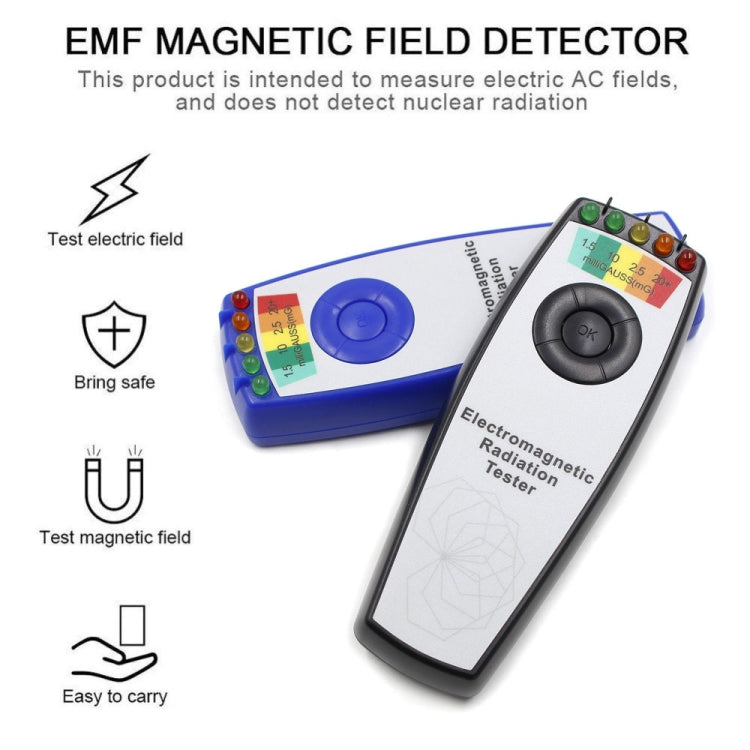 5 LED Electromagnetic Field EMF Gauss Meter Ghost Hunting Detector(Without Battery Blue) - Consumer Electronics by buy2fix | Online Shopping UK | buy2fix