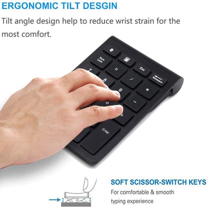 BT304 22 Keys Laptop Mini Wireless Keyboard, Spec: Bluetooth (Black) - Wireless Keyboard by buy2fix | Online Shopping UK | buy2fix