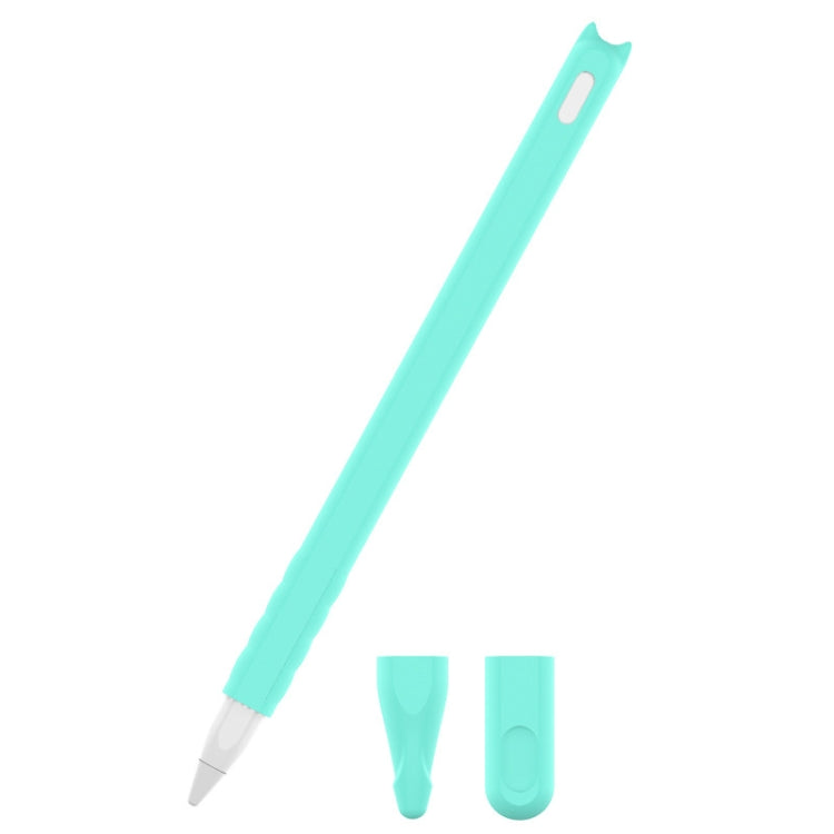 2 PCS Cartoon Touch Silicone Pen Case For Apple Pencil 2(Mint Green) - Pencil Accessories by buy2fix | Online Shopping UK | buy2fix