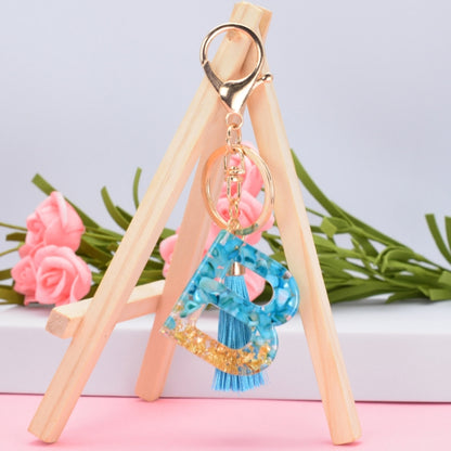 2 PCS English Alphabet Epoxy Tassel Keychain Bag Pendant(K) - In Car by buy2fix | Online Shopping UK | buy2fix