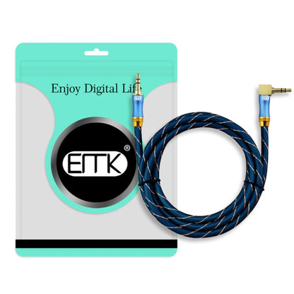 EMK 90-Degree Car 3.5mm Audio Cable Extension Cable, Cable Length: 5M(Blue) - Aux Cable by EMK | Online Shopping UK | buy2fix