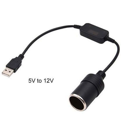 2 PCS Car USB to Cigarette Lighter Socket 5V to 12V Boost Power Adapter Cable, Model: 1.2m - In Car by buy2fix | Online Shopping UK | buy2fix