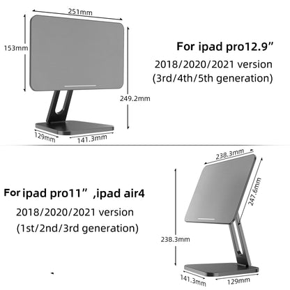 X27 Desktop Folding Rotating Tablet Magnetic Bracket For  iPad Pro 12.9 Inch (2018/2020/2021)(Silver) - Desktop Holder by buy2fix | Online Shopping UK | buy2fix