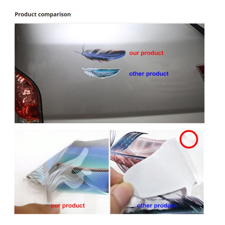 5 Sets Car 3D Feather Body Sticker Scratch Blocking Sticker(Style 3) - In Car by buy2fix | Online Shopping UK | buy2fix