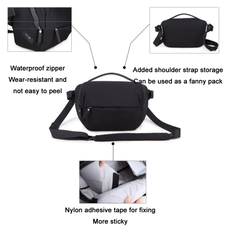 XIUJIAN Crossbody Waterproof Lightweight SLR Camera Bag, Color: 5L Black - Camera Accessories by XIUJIAN | Online Shopping UK | buy2fix