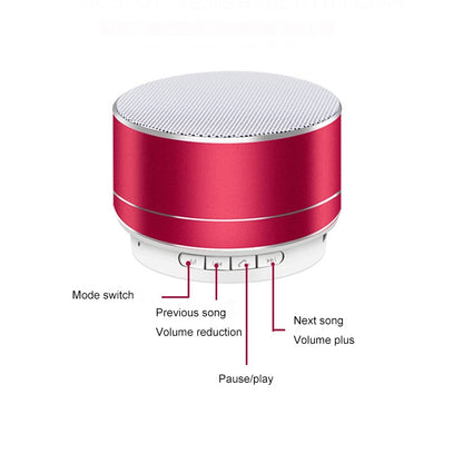 A10 Mini Metal Wireless Bluetooth Speaker(Red) - Mini Speaker by buy2fix | Online Shopping UK | buy2fix