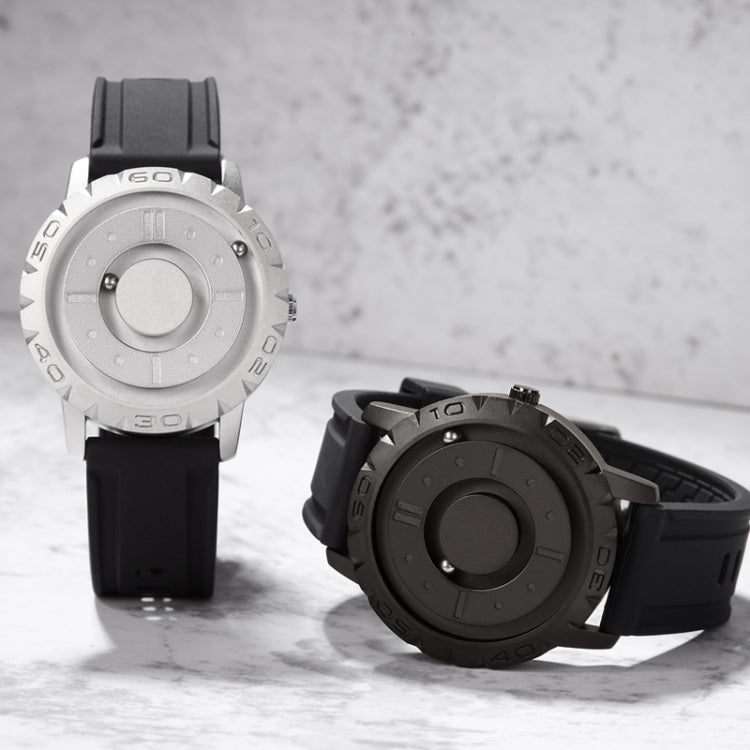 EUTOUR E030 Magnetic Ball Men Bezel-Free Design Watch(Silver Steel Strip) - Metal Strap Watches by buy2fix | Online Shopping UK | buy2fix
