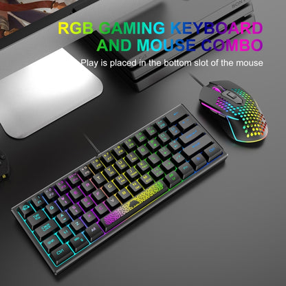 ZIYOULANG K61 62 Keys Game RGB Lighting Notebook Wired Keyboard, Cable Length: 1.5m(Blue White) - Wired Keyboard by ZIYOULANG | Online Shopping UK | buy2fix