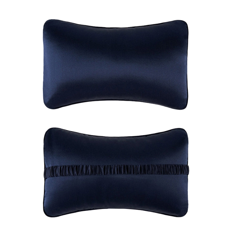 TZ19 Silk Car Head Pillow Car Memory Foam Comfort Lumbar Support(Navy) - In Car by buy2fix | Online Shopping UK | buy2fix