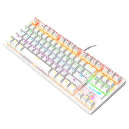 ZIYOULANG K2 87 Keys Office Laptop Punk Glowing Mechanical Wired Keyboard, Cable Length: 1.5m, Color: White - Wired Keyboard by ZIYOULANG | Online Shopping UK | buy2fix