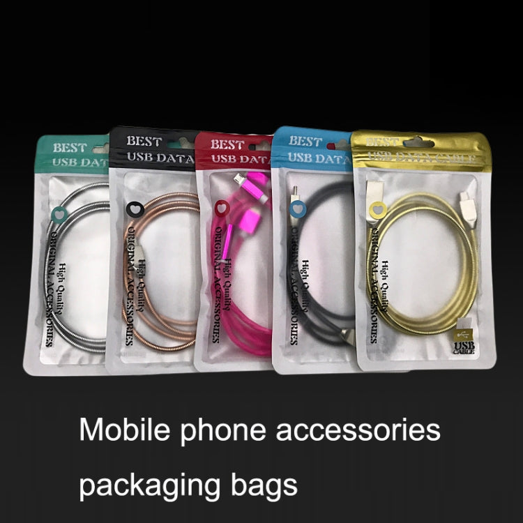 100PCS XC-0014 USB Data Cable Packaging Bags Pearl Light Ziplock Bag, Size: 9x16cm (Gold) - Zip Lock Bags by buy2fix | Online Shopping UK | buy2fix