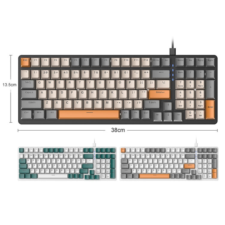 ZIYOU LANG  K3 100 Keys Game Glowing Wired Mechanical Keyboard, Cable Length: 1.5m, Style: Bee Version Red Axis - Wired Keyboard by ZIYOU LANG | Online Shopping UK | buy2fix