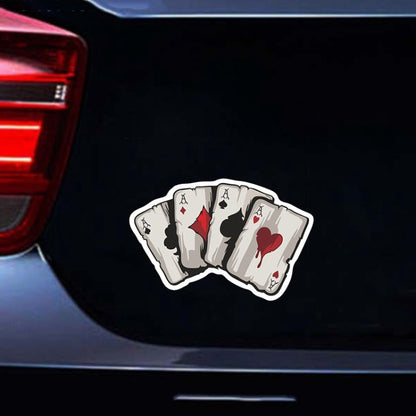 10pcs Colourful Spray-painted Reflective Playing Card Sticker - In Car by buy2fix | Online Shopping UK | buy2fix