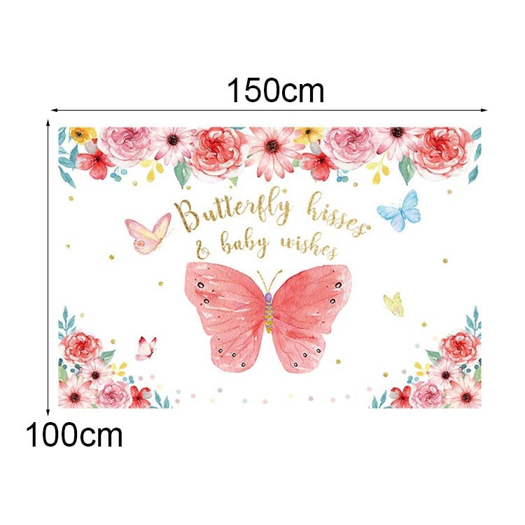 1.5m x 1m Butterfly Pattern Photography Backdrop Birthday Party Decoration Background Cloth(MSA00004) - Camera Accessories by buy2fix | Online Shopping UK | buy2fix