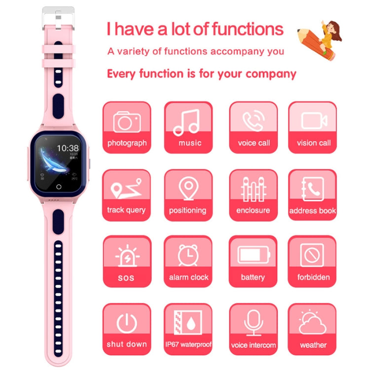 DF70 1.4 Inch 4G GPS + WIFI + LBS Positioning Children Calling Watch With SOS Function, Color: Pink - Smart Wear by buy2fix | Online Shopping UK | buy2fix