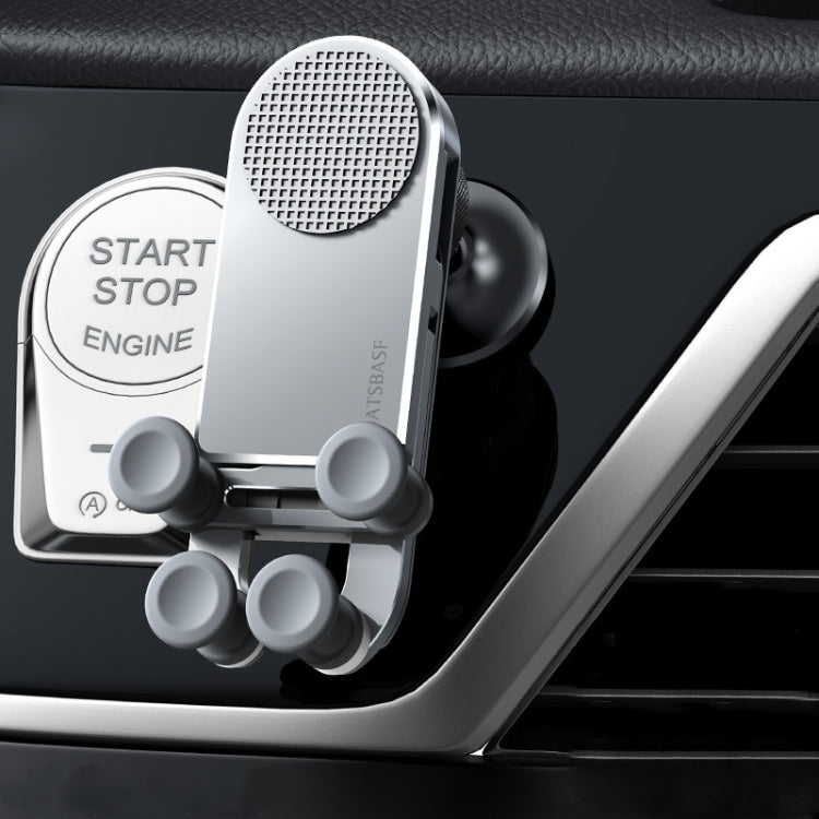 Oatsbasf Car Gravity Phone Holder For 4.7-6.9 Inch Phone,Spec: Paste Version Silver - In Car by Oatsbasf | Online Shopping UK | buy2fix