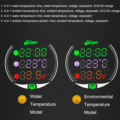 Morfayer YL-M05 5 In 1 Water Temperature Model 9-24V LED Night Vision Motorcycle Modification Instrument - In Car by buy2fix | Online Shopping UK | buy2fix