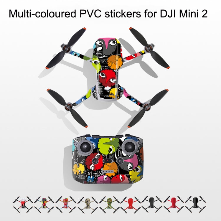 Sunnylife MM2-TZ452 For DJI Mini 2 Waterproof PVC Drone Body + Arm + Remote Control Decorative Protective Stickers Set(Carbon Pattern Red) - Stickers by Sunnylife | Online Shopping UK | buy2fix