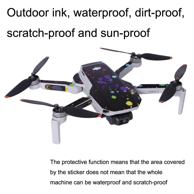 Sunnylife MM2-TZ452 For DJI Mini 2 Waterproof PVC Drone Body + Arm + Remote Control Decorative Protective Stickers Set(Drawing Red) - Stickers by Sunnylife | Online Shopping UK | buy2fix