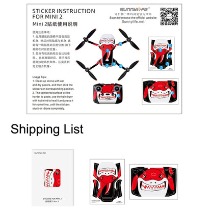 Sunnylife MM2-TZ452 For DJI Mini 2 Waterproof PVC Drone Body + Arm + Remote Control Decorative Protective Stickers Set(Carbon Pattern Red) - Stickers by Sunnylife | Online Shopping UK | buy2fix