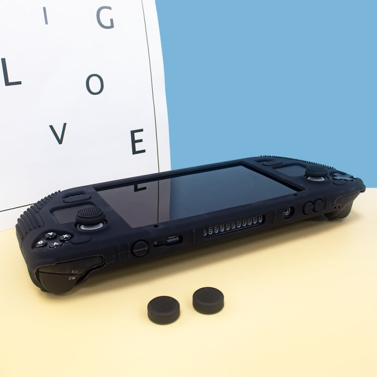 For Steam Deck V V4-1 Pocket Consoles Silicone Non-slip Protective Case with Holder Function(Black) - Accessories by buy2fix | Online Shopping UK | buy2fix