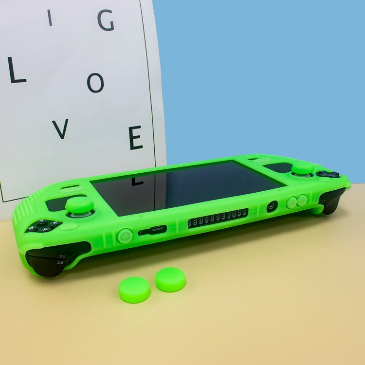 For Steam Deck V V4-1 Pocket Consoles Silicone Non-slip Protective Case with Holder Function(Green) - Accessories by buy2fix | Online Shopping UK | buy2fix