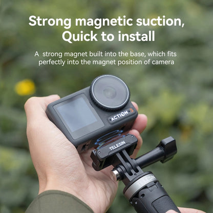 For DJI OSMO Action 3 TELESIN Magnetic Two Claw Adapter Action Camera Accessories - Mount & Holder by TELESIN | Online Shopping UK | buy2fix