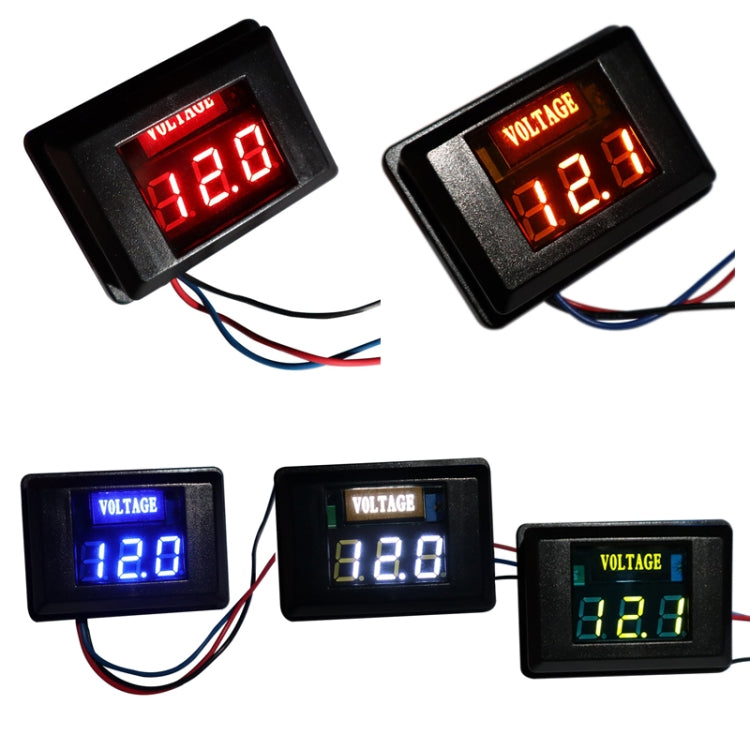 DES-2 Car Battery Voltage Meter DC LED Digital Display 12V Motorcycle RV Yacht Voltage Meter Detector(Red) - Consumer Electronics by buy2fix | Online Shopping UK | buy2fix