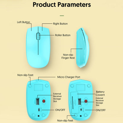 811 3 Keys Laptop Mini Wireless Mouse Portable Optical Mouse, Spec: Charging Version (Blue) - Wireless Mice by buy2fix | Online Shopping UK | buy2fix