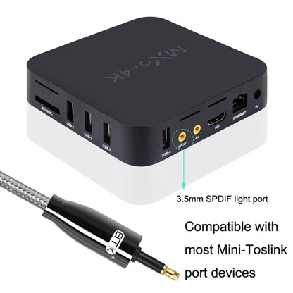 EMK QH4.0 Mini Toslink 3.5mm Interface SPDIF Audio Fiber Optical, Length: 8m(Black) - Audio Optical Cables by EMK | Online Shopping UK | buy2fix