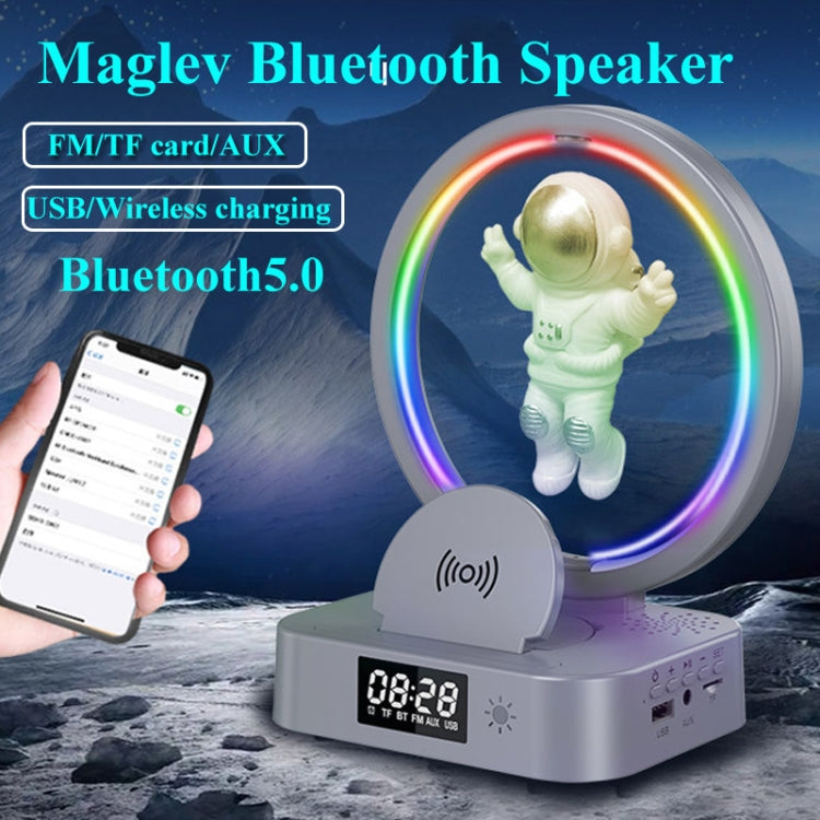 Y-558 Magnetic Levitation Astronaut TWS Bluetooth Speaker With RGB Light,Style: Silver Basic - Desktop Speaker by buy2fix | Online Shopping UK | buy2fix