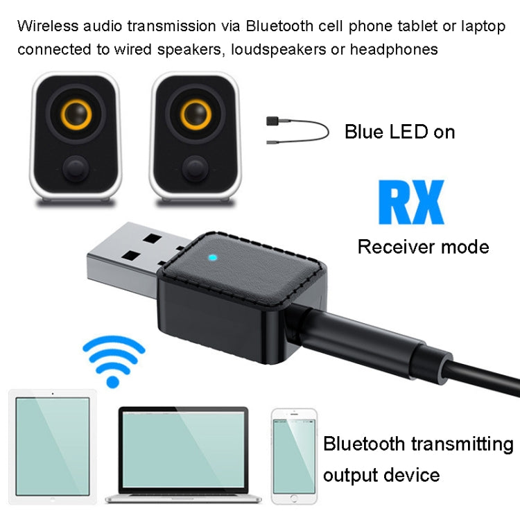 RX-TX-413 USB Bluetooth Receiving Launch 2 In 1 Adapter(Black) - Audio Receiver Transmitter by buy2fix | Online Shopping UK | buy2fix