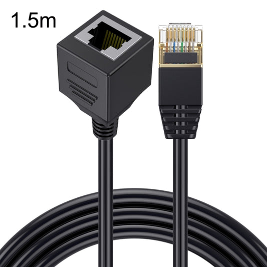 Straight Head 1.5m Cat 8 10G Transmission RJ45 Male To Female Computer Network Cable Extension Cable(Black) -  by buy2fix | Online Shopping UK | buy2fix