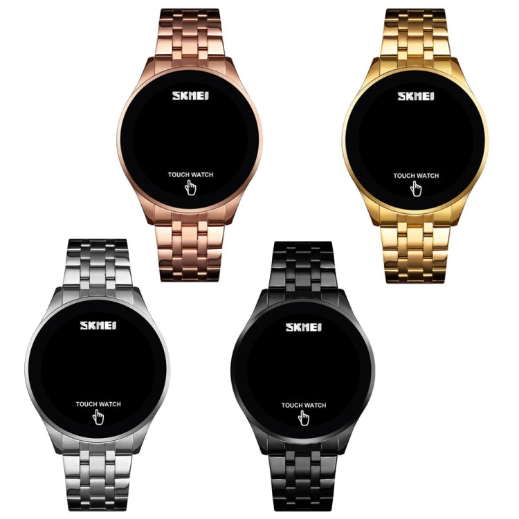 SKMEI 1579 Simple Touch Screen LED Luminous Stainless Steel Electronic Watch, Color: Gold - Alloy Watches by SKMEI | Online Shopping UK | buy2fix