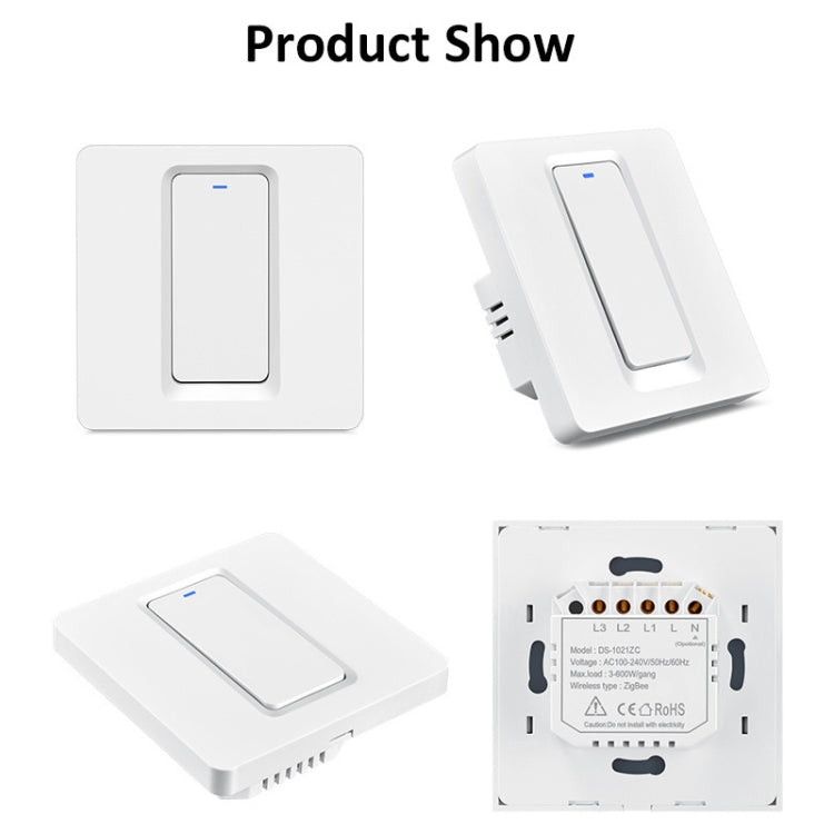 Tuya ZigBee Smart Single-fire Zero-fire Sharing Switch Phone Control Voice Panel EU Plug, Spec: 3 Buttons - Consumer Electronics by buy2fix | Online Shopping UK | buy2fix