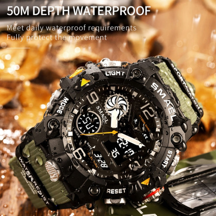 SMAEL 8055 Large Dial Sports Outdoor Waterproof Luminous Multifunctional Electronic Watch(Black Gold) - Sport Watches by SMAEL | Online Shopping UK | buy2fix