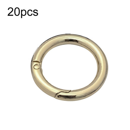 20pcs Zinc Alloy Spring Ring Metal Open Bag Webbing Keychain, Specification: 6 Points Light Gold - In Car by buy2fix | Online Shopping UK | buy2fix