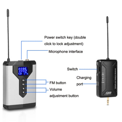 Q6 1 Drag 1 Wireless Lavalier USB Computer Recording Microphone Live Phone SLR Lavalier Microphone - Consumer Electronics by buy2fix | Online Shopping UK | buy2fix