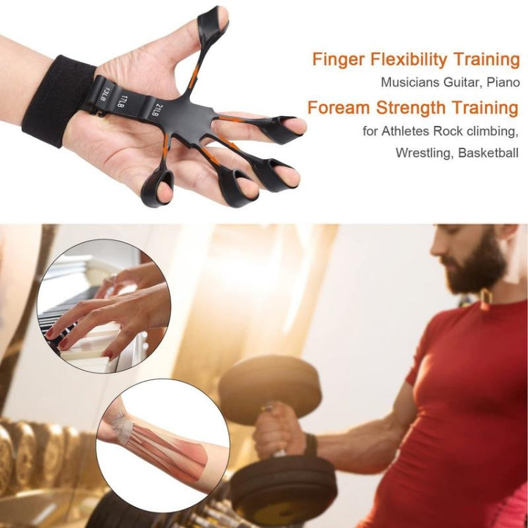 Silicone Grip Device Finger Exercise Strength Trainer(1 Black+Wrist) - Fitness Equipments by buy2fix | Online Shopping UK | buy2fix